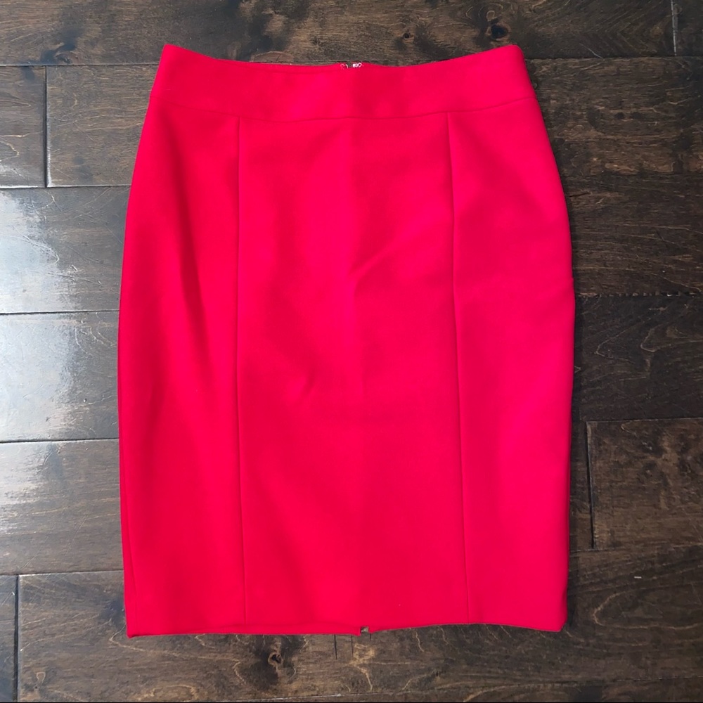 Red pencil skirt